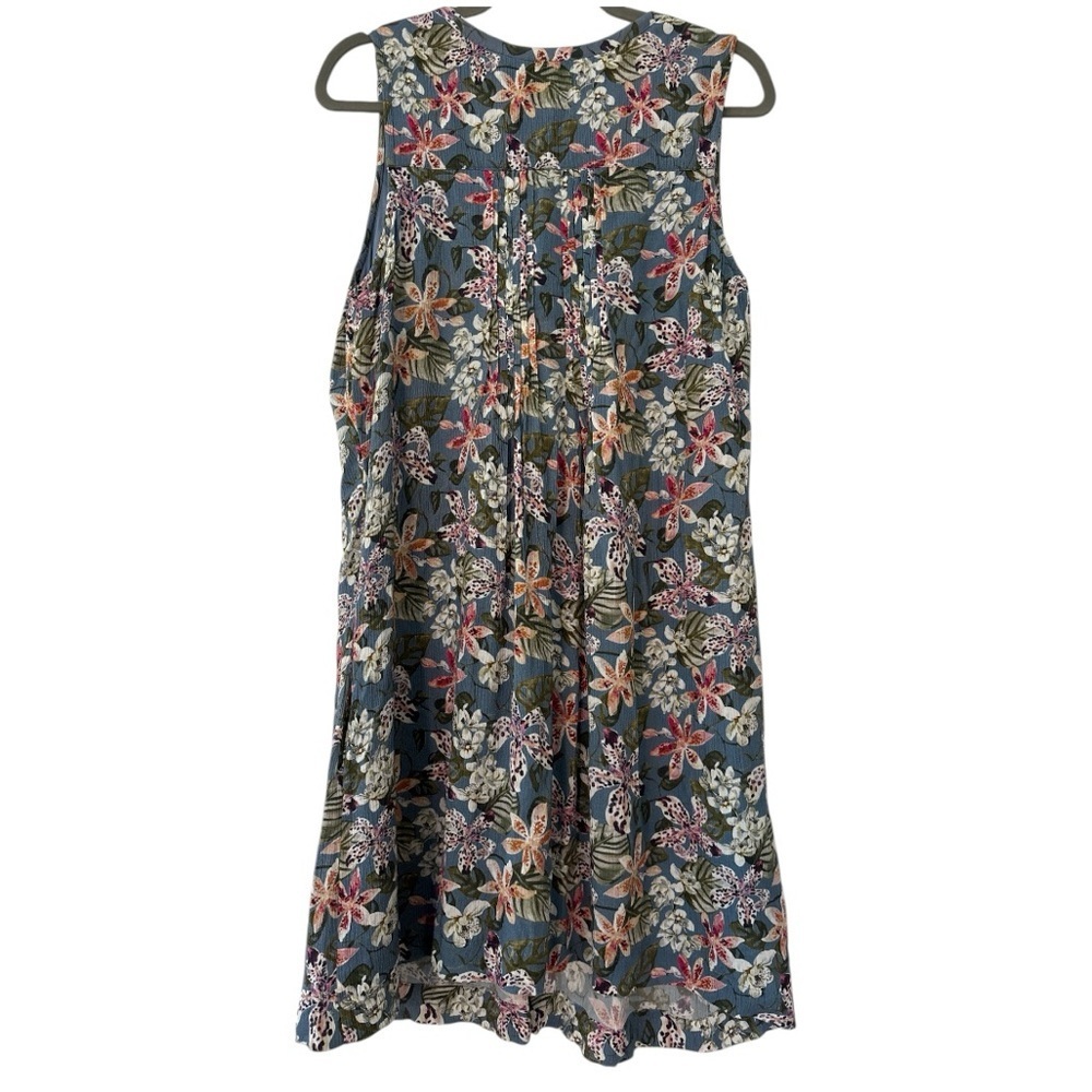 Garnett Hill Sleeveless Tropical Floral Knee Length Dress in Blue Size Small - Picture 5 of 5